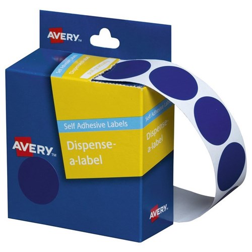 Avery Dot Dispenser Labels DMC24B 24mm Blue, Box of 500