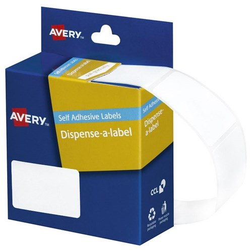 Avery Rectangular Dispenser Labels DMR3549W 35 x 49mm White, Box of 220