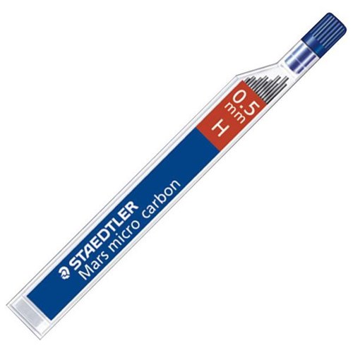 Staedtler Mars Micro Carbon 250 H Pencil Leads 0.5mm, Pack of 12