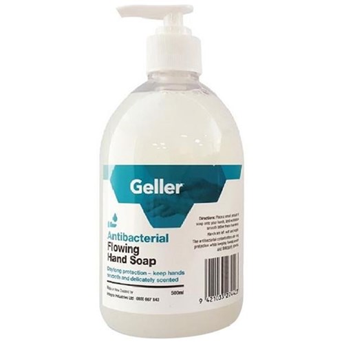 Geller Antibacterial Liquid Hand Soap Unperfumed White 500ml