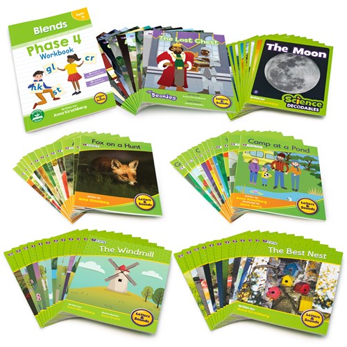 Junior Learning Letters & Sounds Phase 4 Single Kit, Set of 72 Books