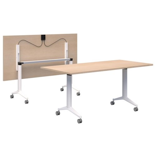 Fiord Flip Table 1200x800mm Refined Oak/White