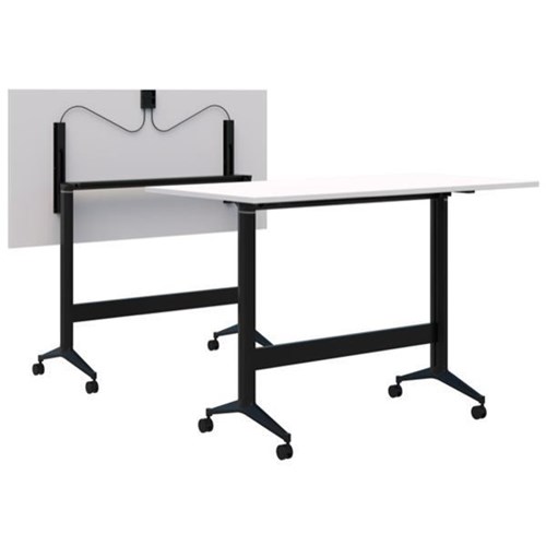 Fiord Leaner Flip Table 1600x1050mm, Snow Velvet/Black