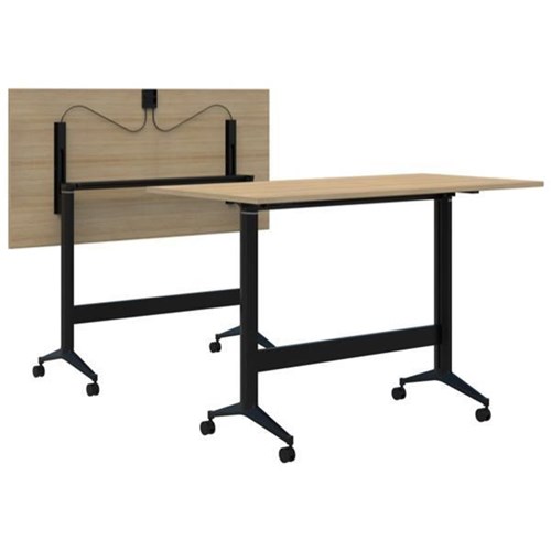 Fiord Leaner Flip Table 1800x1050mm, Classic Oak/Black