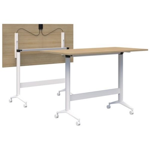 Fiord Leaner Flip Table 1800x1050mm, Classic Oak/White