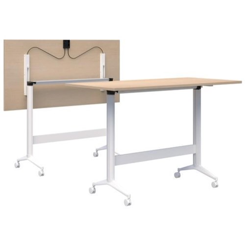 Fiord Leaner Flip Table 1800x1050mm, Refined Oak/White