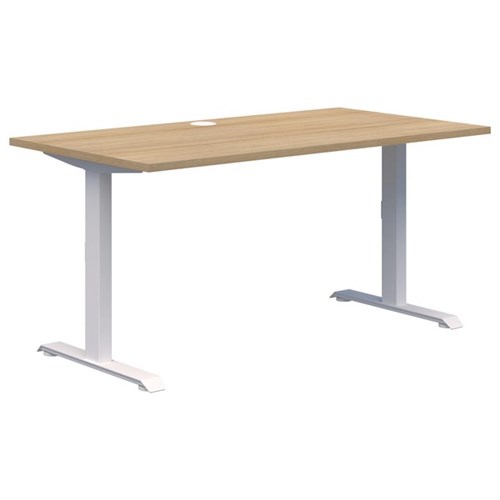 Summit II Fixed Height Single User Desk 1500x800mm Classic Oak/White