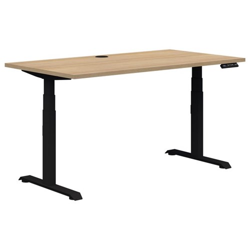 Summit II Electric Height Adjustable Single User Desk 1500x800mm Classic Oak/Black