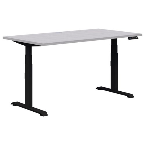 Summit II Electric Height Adjustable Single User Desk 1500x800mm Silver Strata/Black