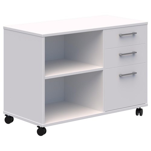 Mascot Mobile Caddy With Drawers & Open Shelving Right Hand 900x650mm Snow Velvet