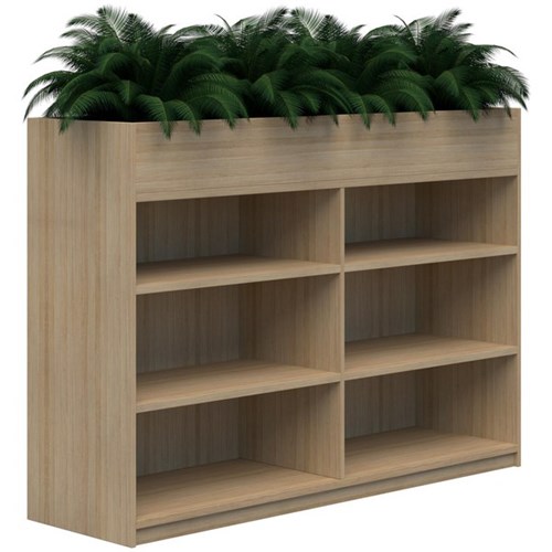 Mascot Planter Bookshelves 1800x1200mm Classic Oak