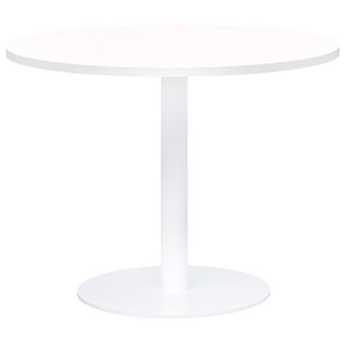 Accent Classic Round Table 800mm Snow Velvet/White