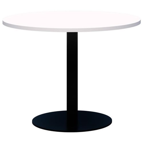 Accent Classic Round Table 800mm Snow Velvet/Black