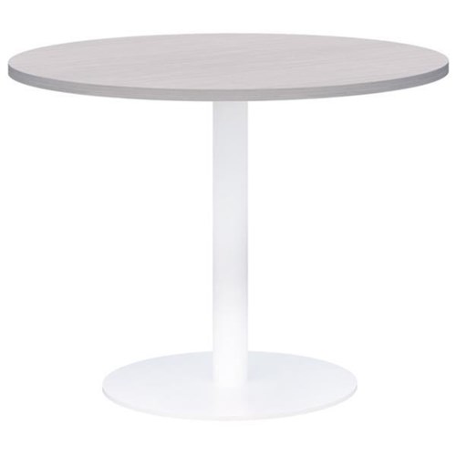 Accent Classic Round Table 900mm Silver Strata/White