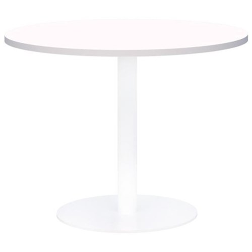 Accent Classic Round Table 900mm Snow Velvet/White