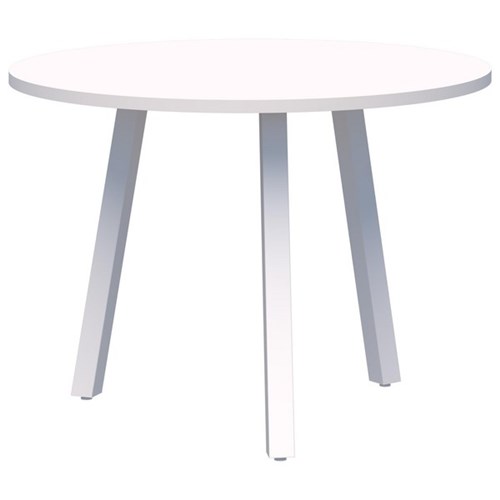 Switch Round 3 Leg Table 900mm Snow Velvet/White