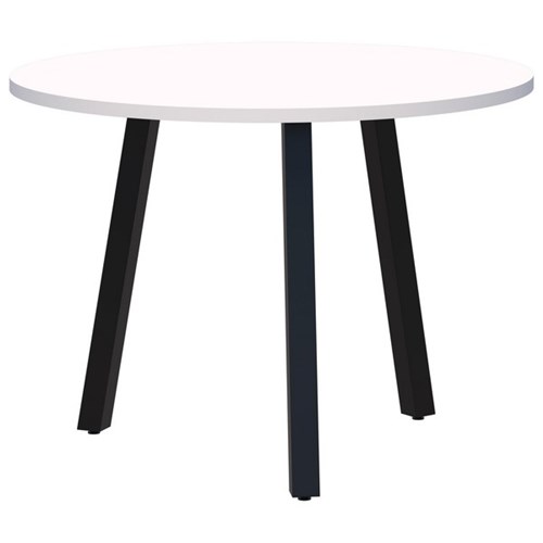 Switch Round 3 Leg Table 900mm Snow Velvet/Black