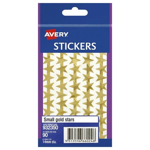 Avery Star Stickers Gold, Pack of 90