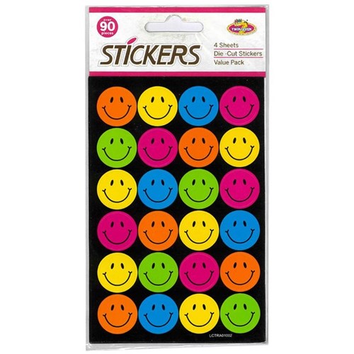 Smiley Face Stickers, Pack of 90