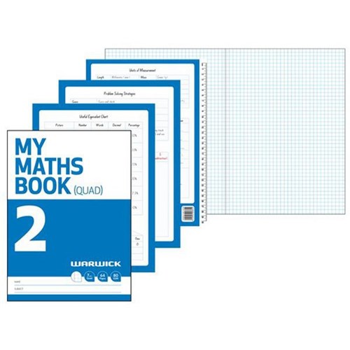 Warwick My Maths Book 2 7mm Quad 64 Pages