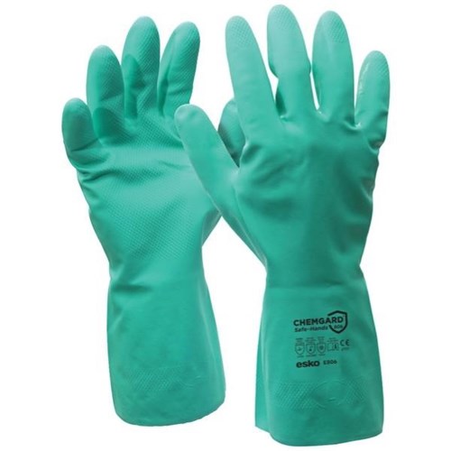 Esko Chemgard Flock Lined 330mm Nitrile Gloves Green