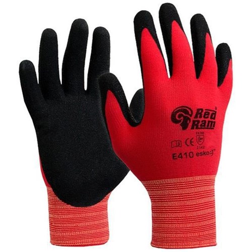 Esko Red Ram Foam Latex Coated Polyamide Gloves, Pack of 12