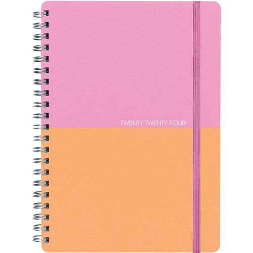 Collins A51 Diary A5 Day Per Page 2024 Orange Pink
