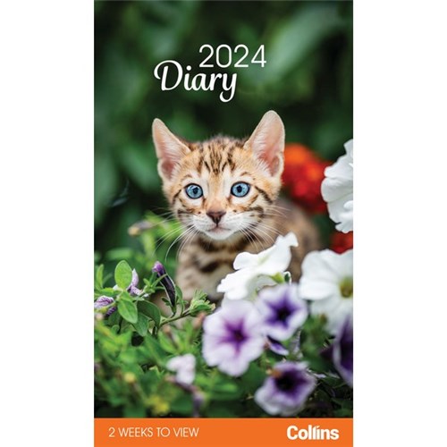 Collins Rosebank Pocket Diary Two Weeks To View 2024 Cats & Kittens