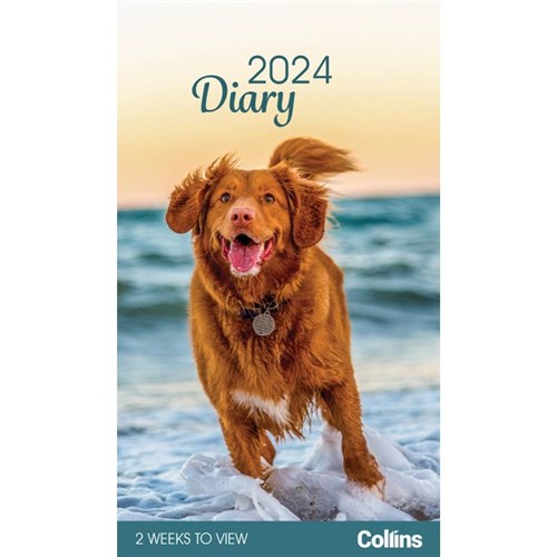 Collins Rosebank Pocket Diary Two Weeks To View 2024 Dogs & Puppies
