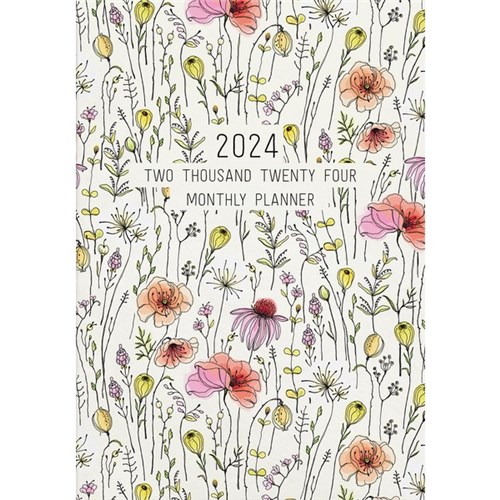 Collins A5 Diary Planner Month To View 2024 Wildflowers
