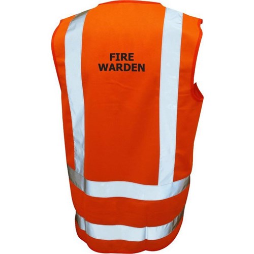 Hi Vis Fire Warden Safety Vest Orange