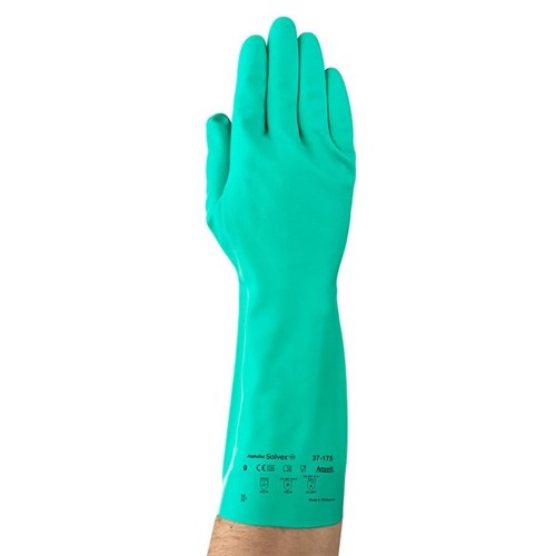 Ansell Solvex 37-175 Flock Lined Nitrile Gloves 330mm, Pair