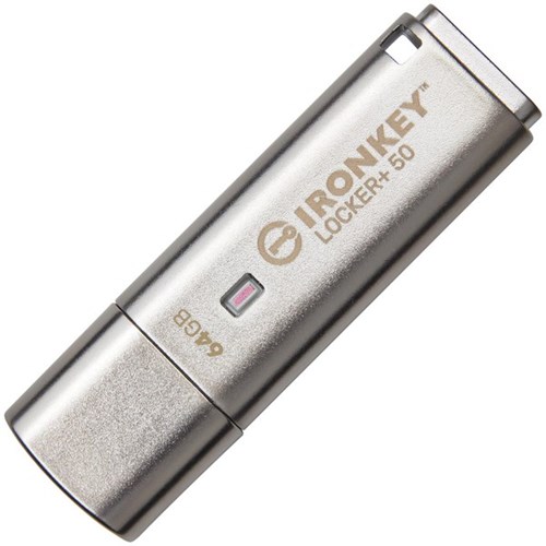 Kingston IronKey Locker Plus 50 Flash Drive 64GB