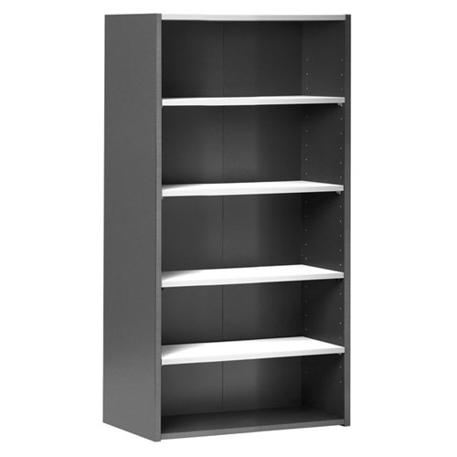 Emerge 5 Shelf Bookcase 900x1800mm Ironstone/White