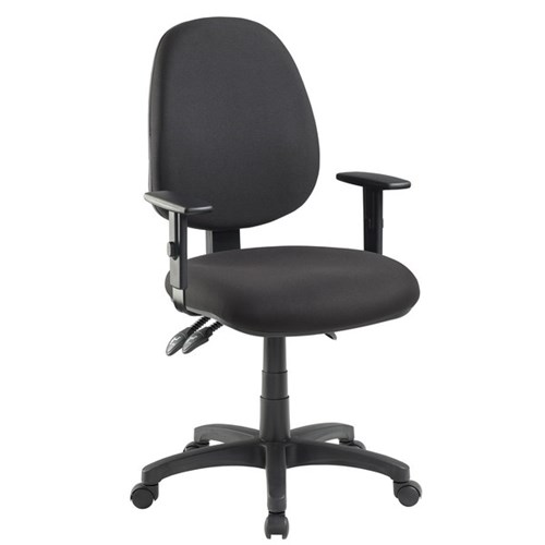 Advance 3 Lever High Back Task Chair With Adjustable Arms Black