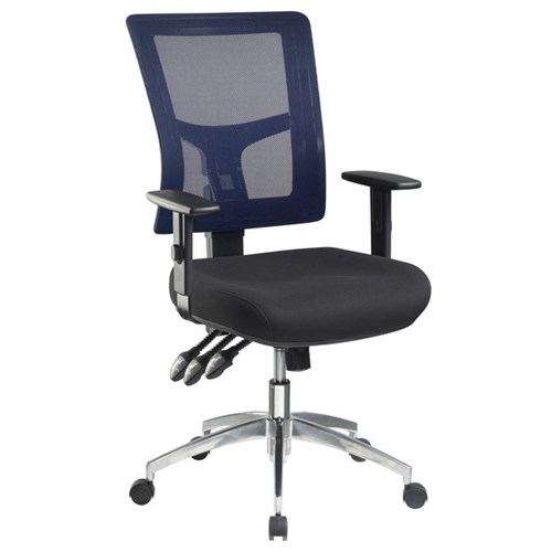 Enduro Adjustable Arms Chair Black/Blue/Alloy 
