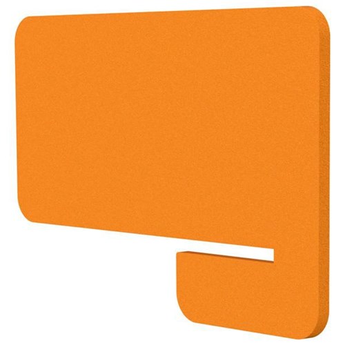 Boyd Acoustic Desk Divider Side Slot 800mm Orange