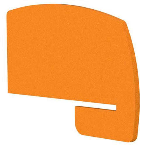 Boyd Acoustic Curved Desk Divider Side Slot 800mm Orange