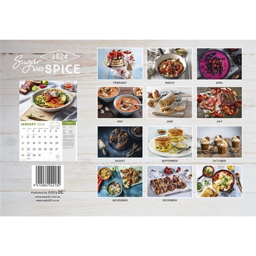 Easy2C Stitched Wall Calendar 2024 Sugar And Spice