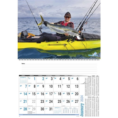 Easy2C Wall Calendar 2024 Born To Fish
