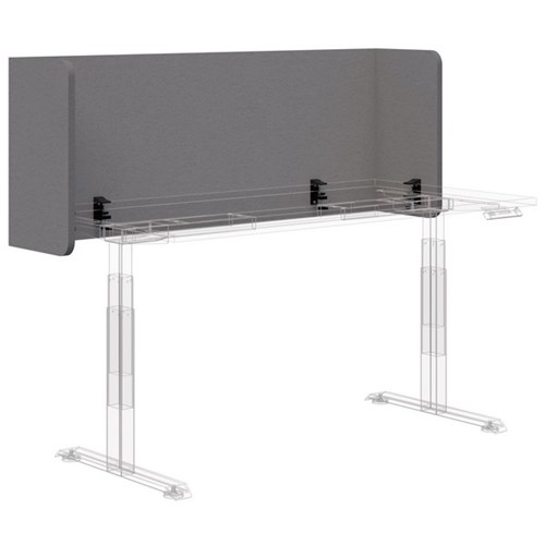 Sonic Acoustic Fold Wrap Around Desk Screen 1800x595mm Light Grey/Black