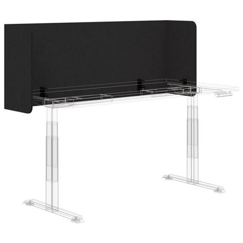 Sonic12 Acoustic Fold Wrap Around Desk Screen 1200x595mm Charcoal with Black Brackets