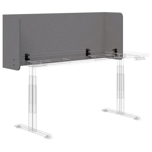 Sonic12 Acoustic Fold Wrap Around Desk Screen 1800x595mm Light Grey with Black Brackets