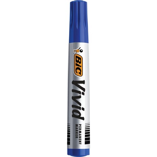 BIC Ecolutions Vivid Blue Permanent Markers Bullet Tip, Box of 12