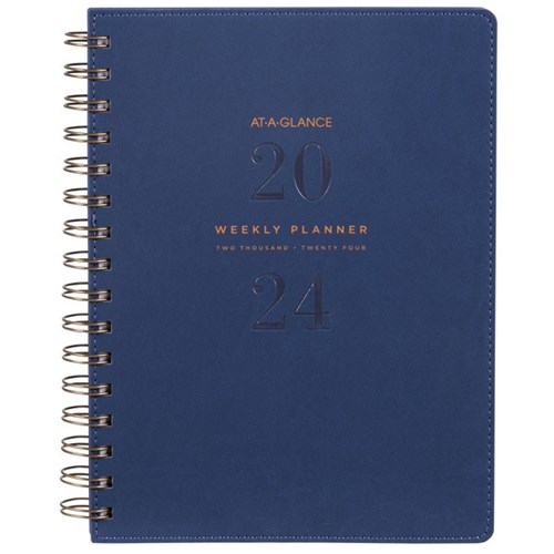 At-A-Glance A5 Diary Planner Week To View PU 2024 Navy