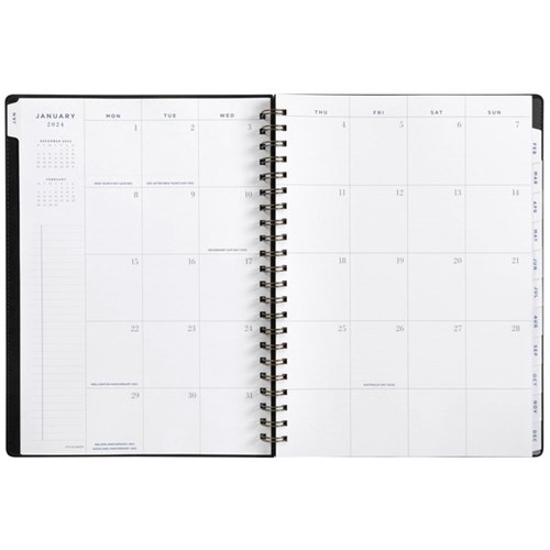 At-A-Glance A5 Diary Planner Week To View PU 2024 Black