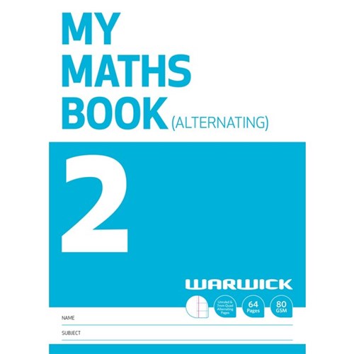 Warwick My Maths Book 2 7mm Quad Alternating Pages 32 Leaves