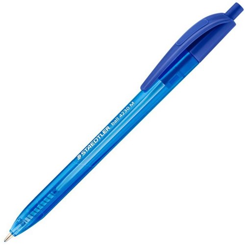 Staedtler Blue Triangular Ballpoint Pens 1.0mm Medium Tip, Box of 10