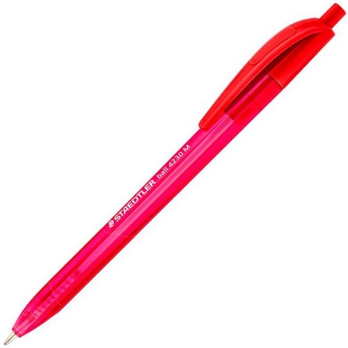 Staedtler Red Triangular Ballpoint Pens 1.0mm Medium Tip, Box of 10