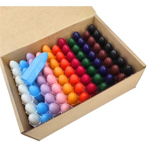 Retsol Hard Wax Crayons Hexagonal Assorted Colours, Box of 77